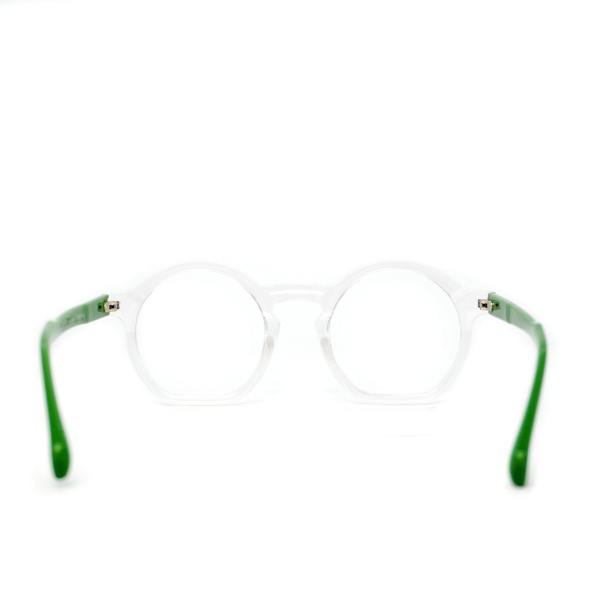Gafas para formular redondas , color transparente con verde.