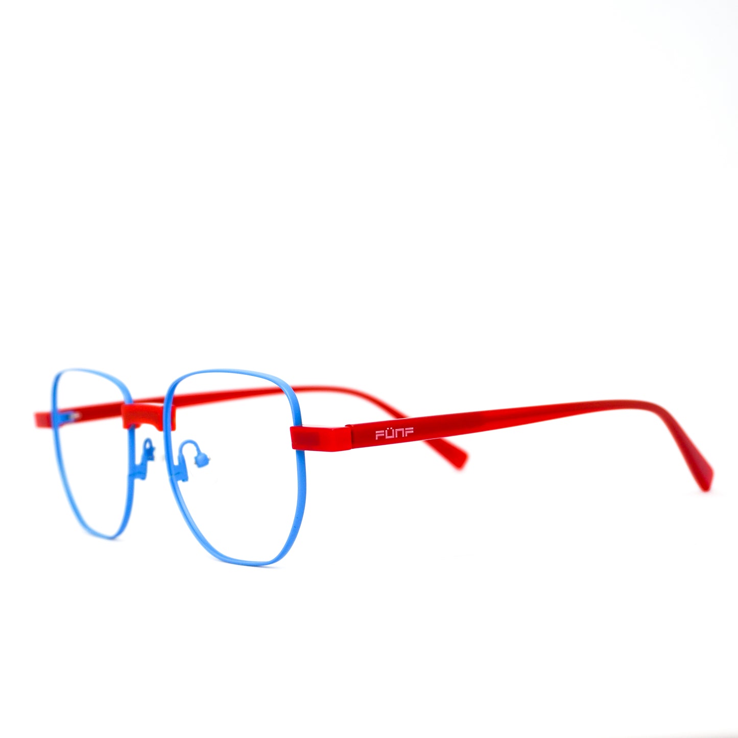 Gafas para formular delgadas con diseño clásico, color azul con rojo.