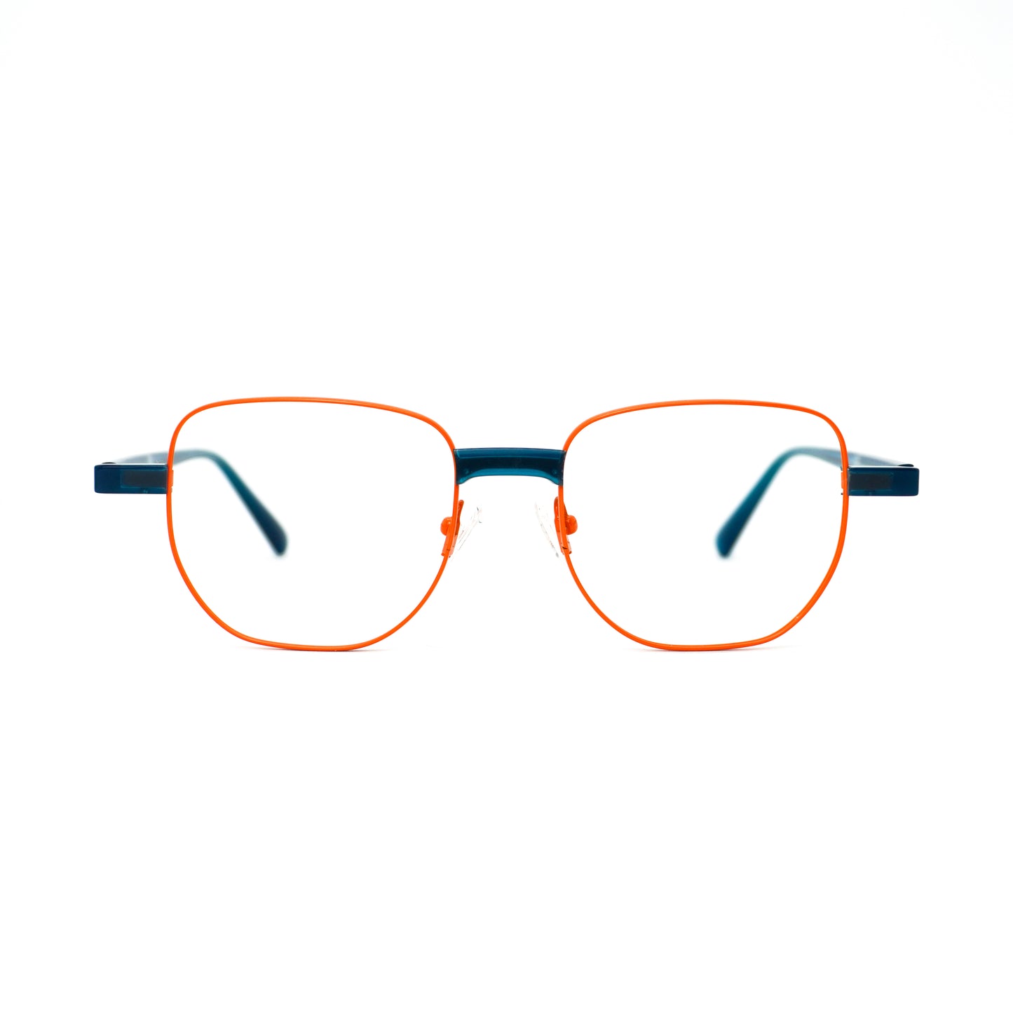 Gafas para formular delgadas con diseño clásico, color azul con naranja.