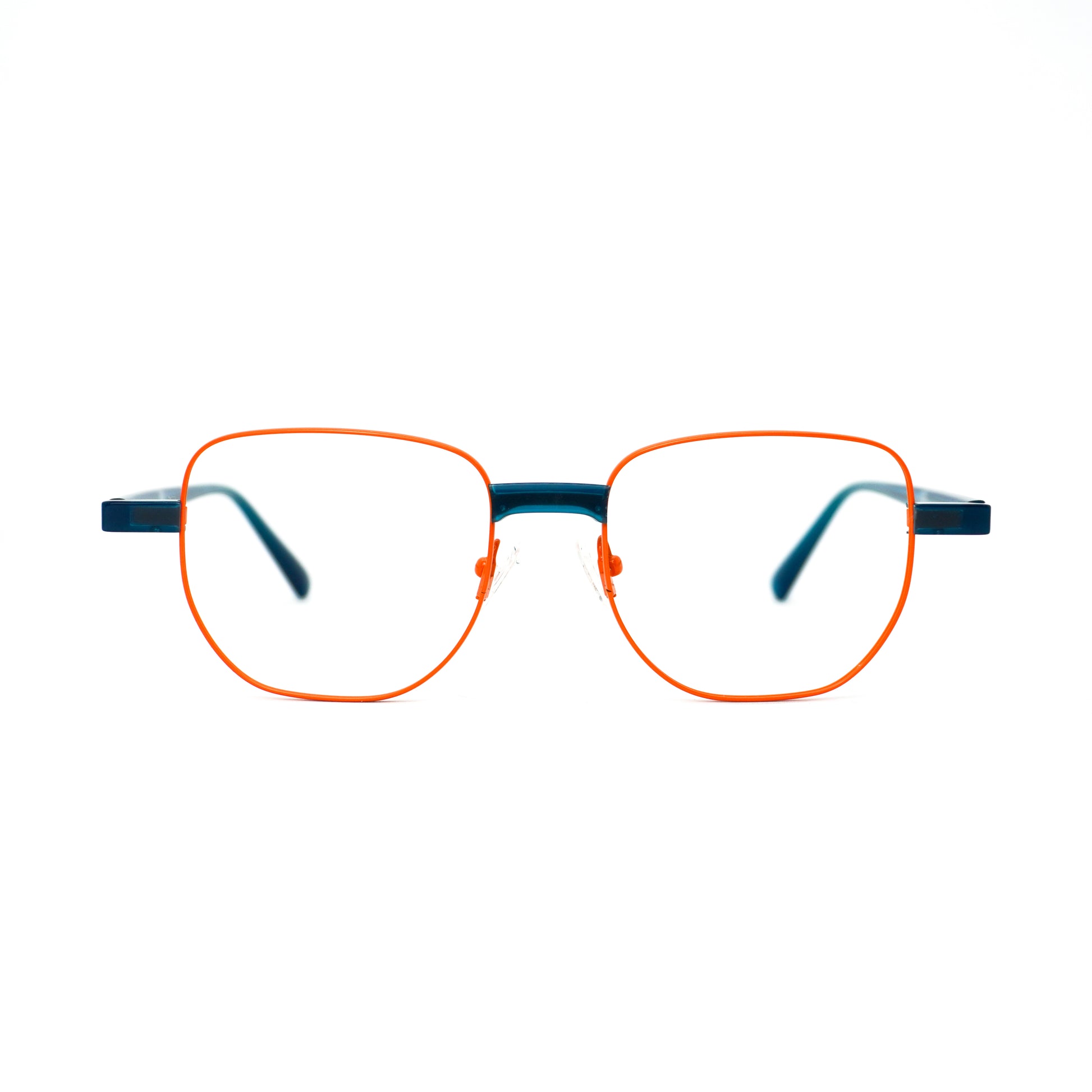 Gafas para formular delgadas con diseño clásico, color azul con naranja.