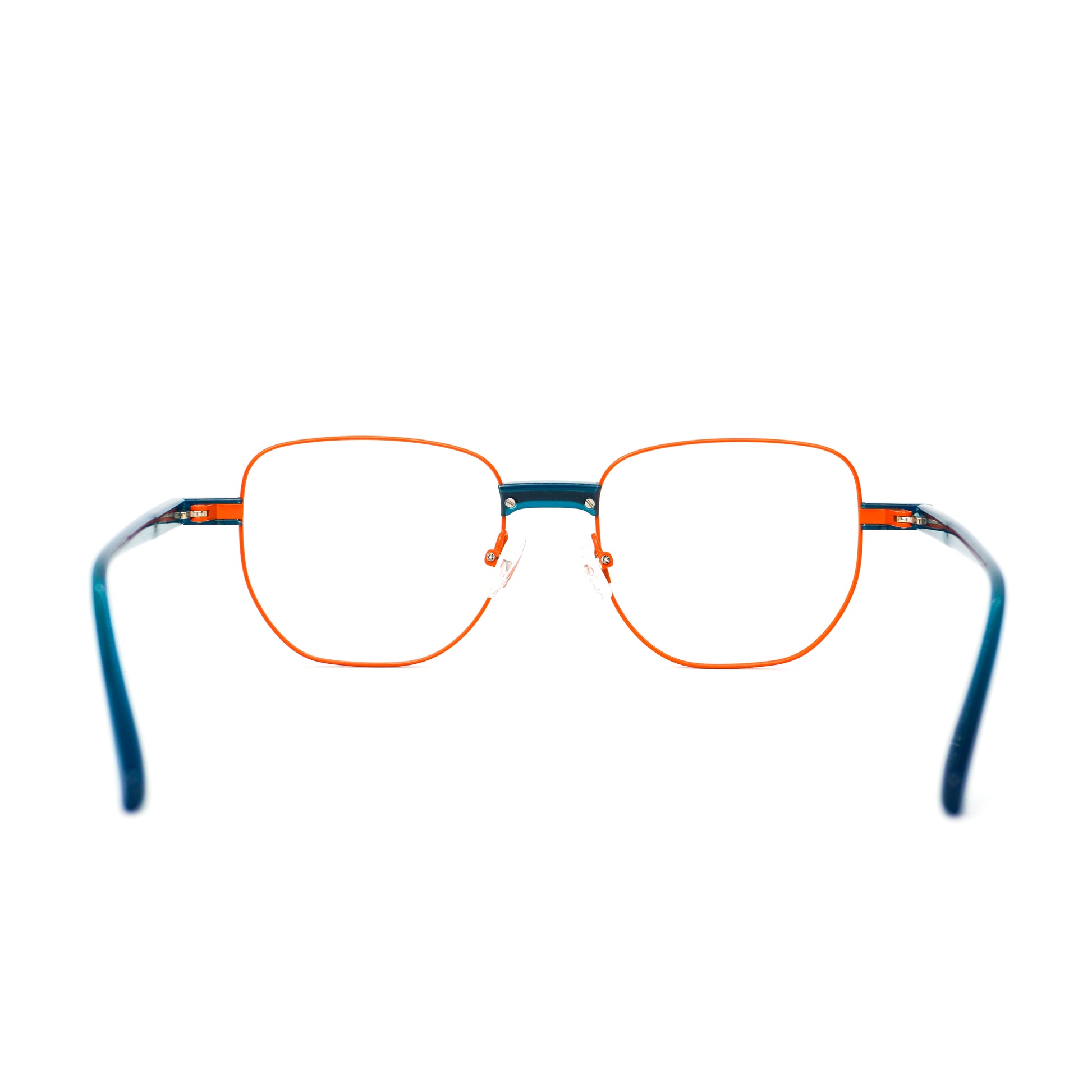 Gafas para formular delgadas con diseño clásico, color azul con naranja.