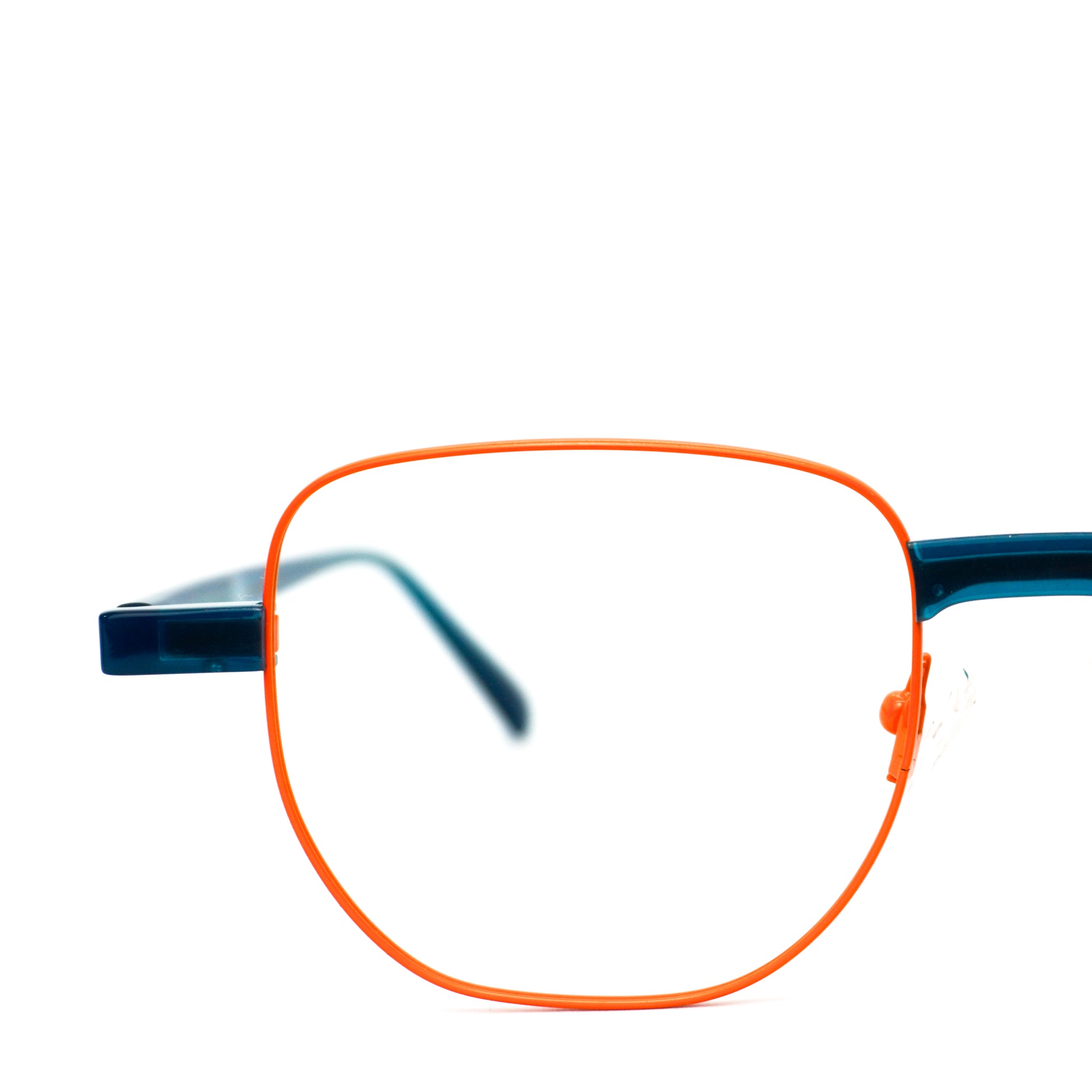 Gafas para formular delgadas con diseño clásico, color azul con naranja.