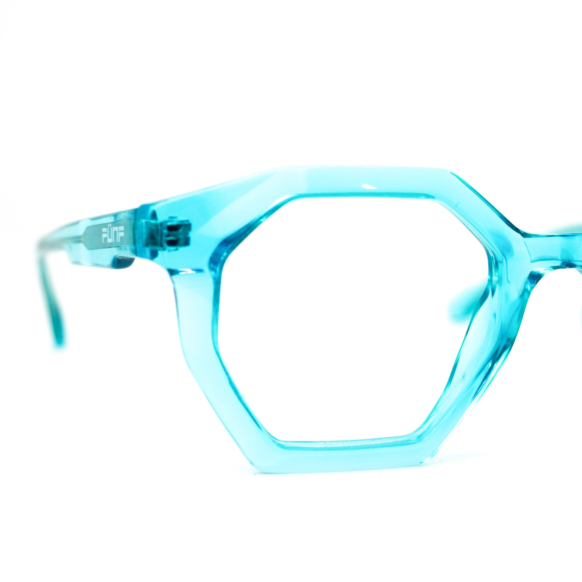 Gafas para formular octagonales, color azul.