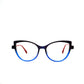 Gafas para formular, Eye Cat, color azul con rojo.