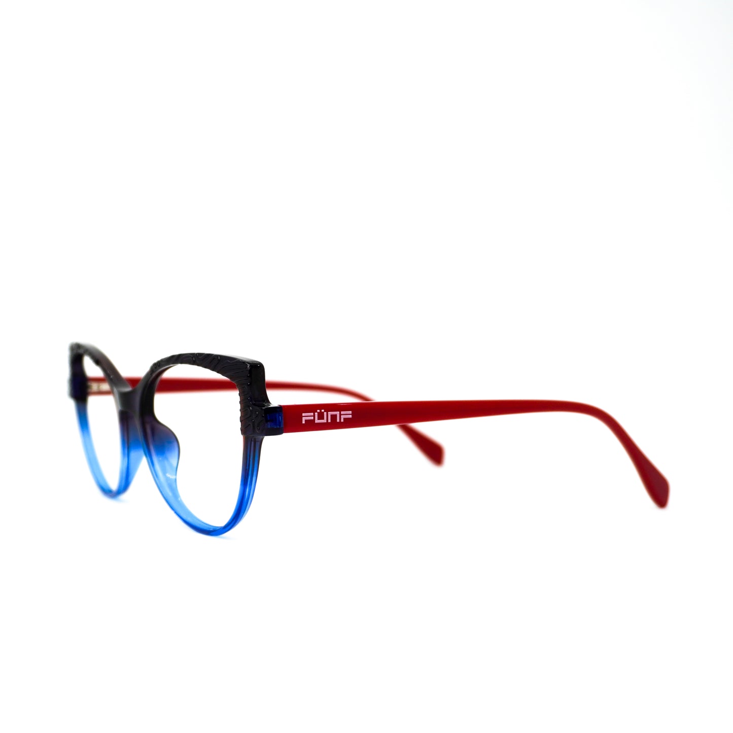 Gafas para formular, Eye Cat, color azul con rojo.