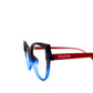 Gafas para formular, Eye Cat, color azul con rojo.