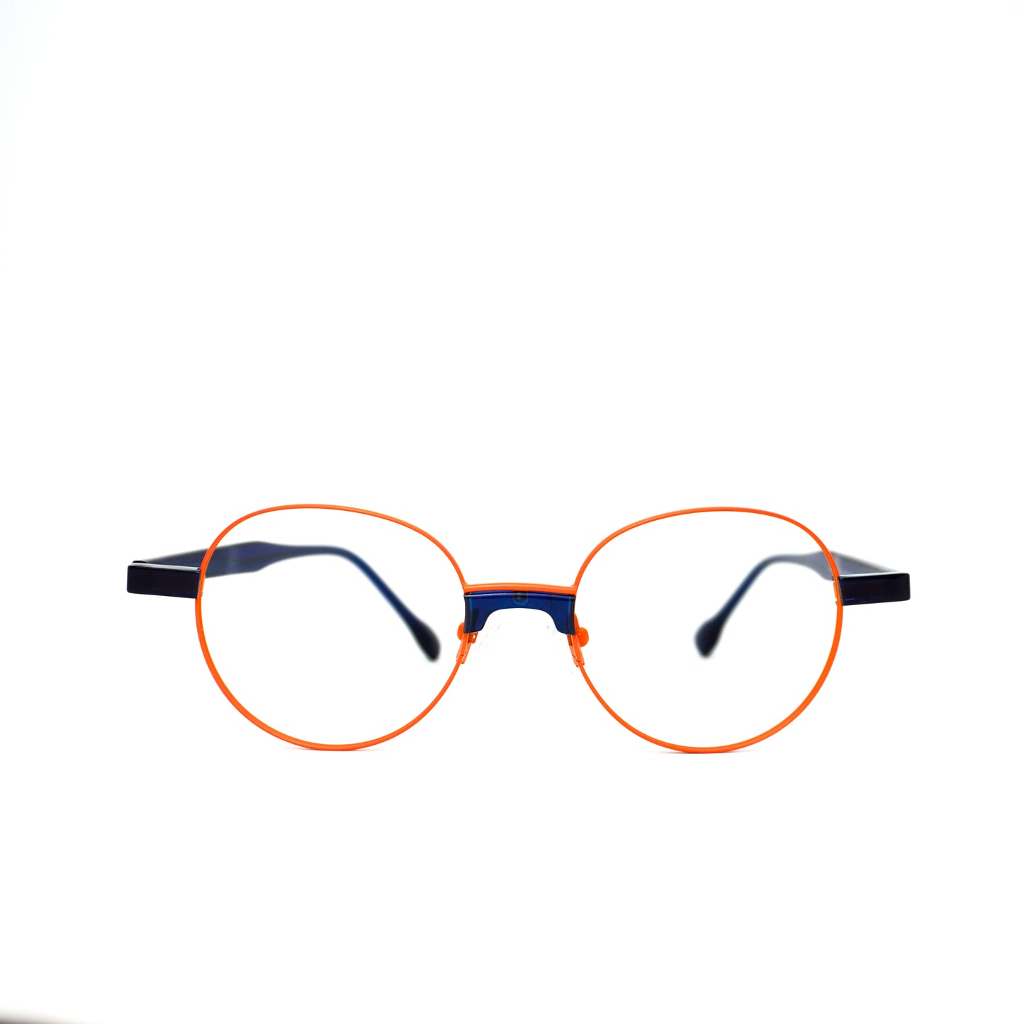 Gafas para formular redondas, con marco delgado, color naranja