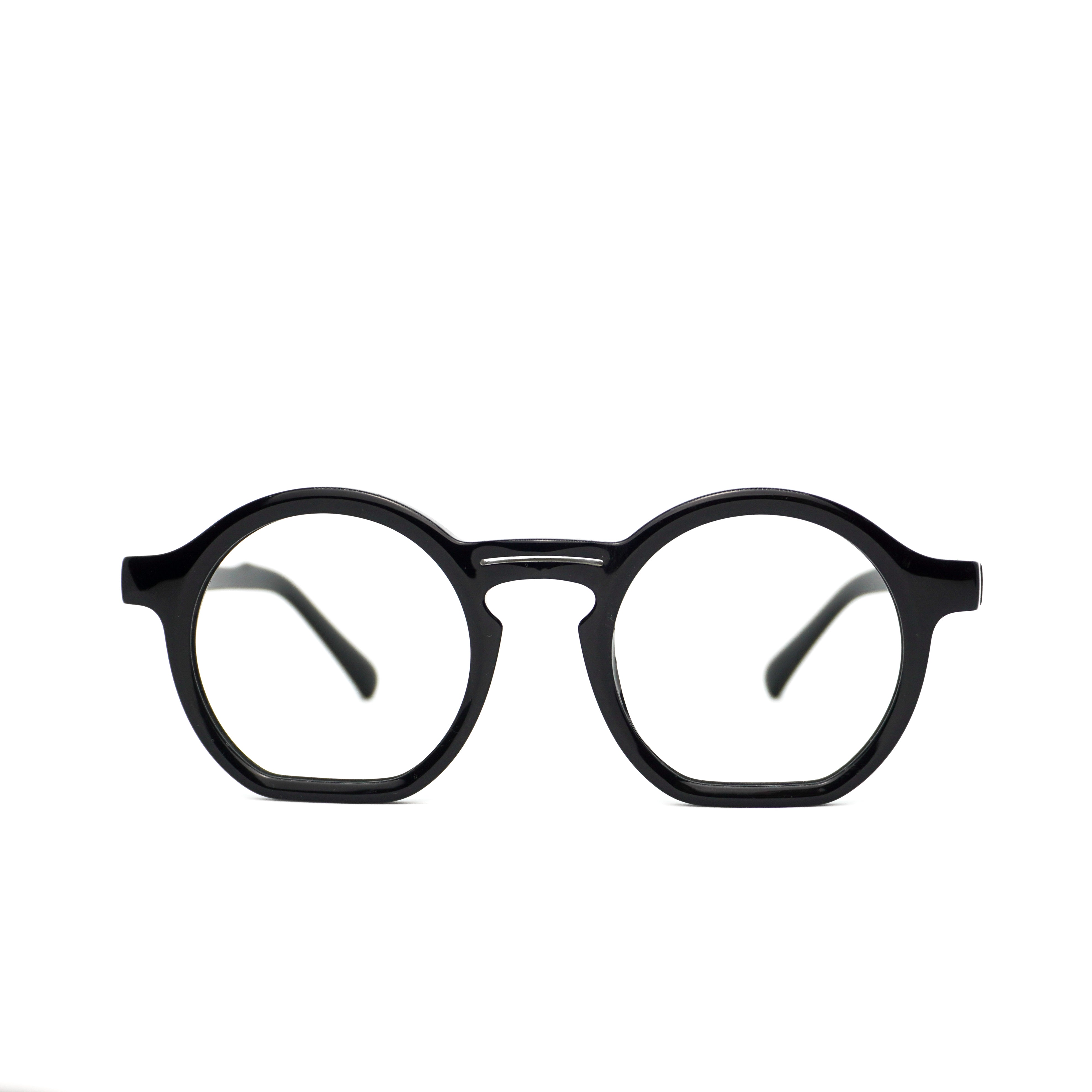 Gafas para formular, redondas, color negro.