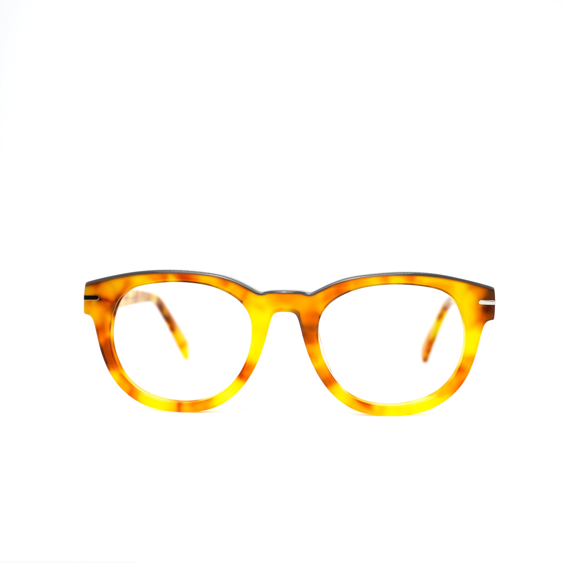 Gafas clásicas color amarillo animal print