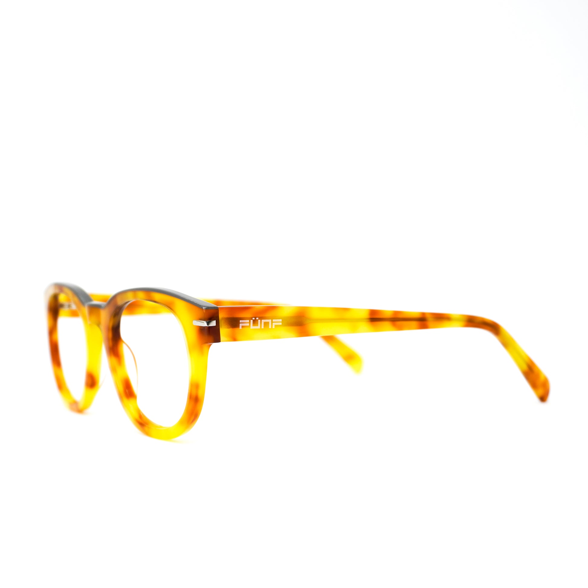 Gafas clásicas color amarillo animal print