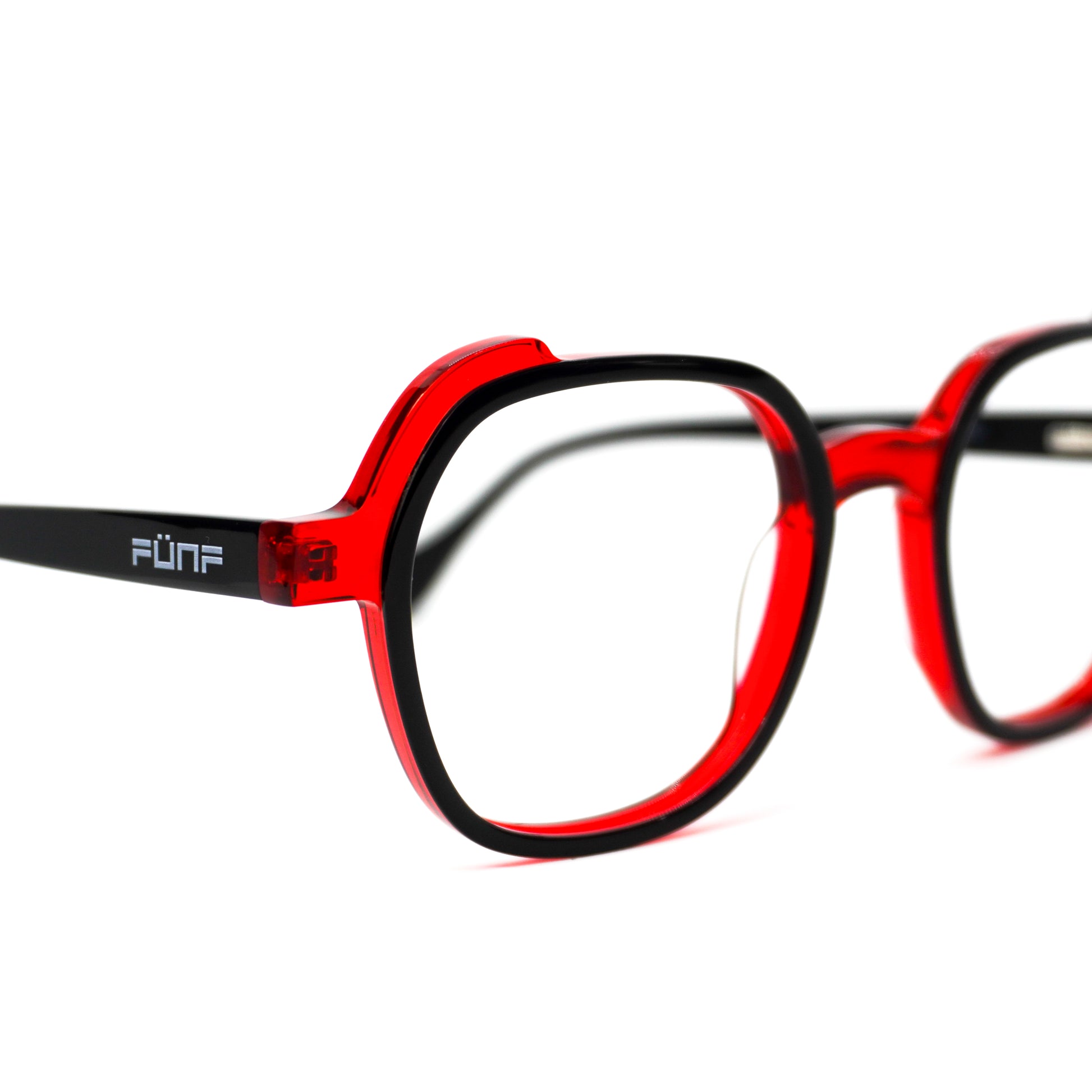 Gafas para Formular, cuadradas, color Rojo con negro.